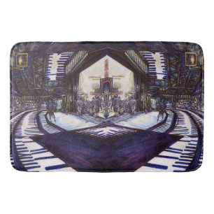 Dusting the Piano Bath Mat