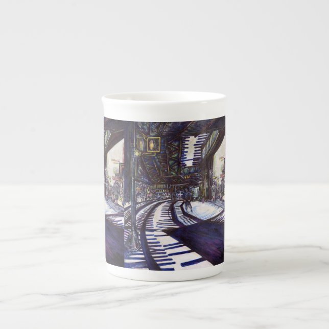 Dusting the Piano Bone China Mug (Front)