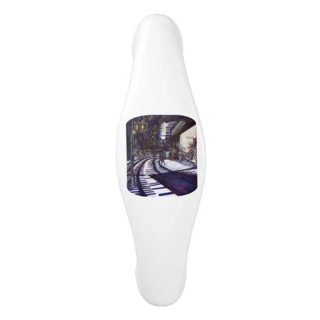 Dusting the Piano Ceramic Cabinet Pull (Front)