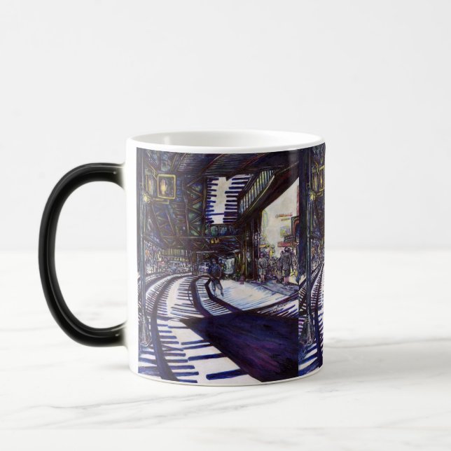 Dusting the Piano Magic Mug (Left)