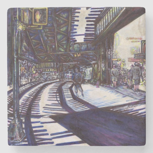 Dusting the Piano Stone Coaster (Front)