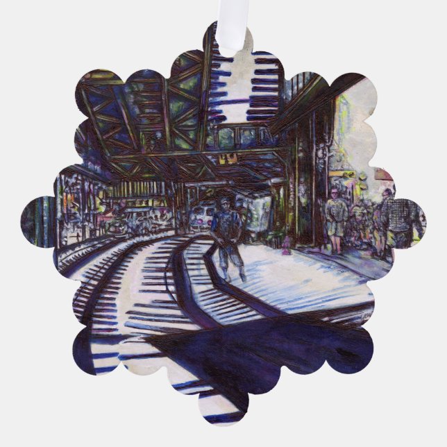 Dusting the Piano Tree Decoration Card (Front)