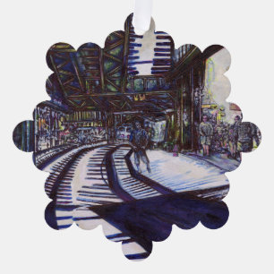 Dusting the Piano Tree Decoration Card