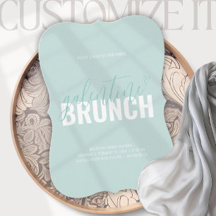 Dusty Aqua Trendy Galentine Brunch Invitation