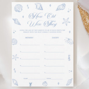 Dusty Beach Baby Shower Guess The Age Game Card
