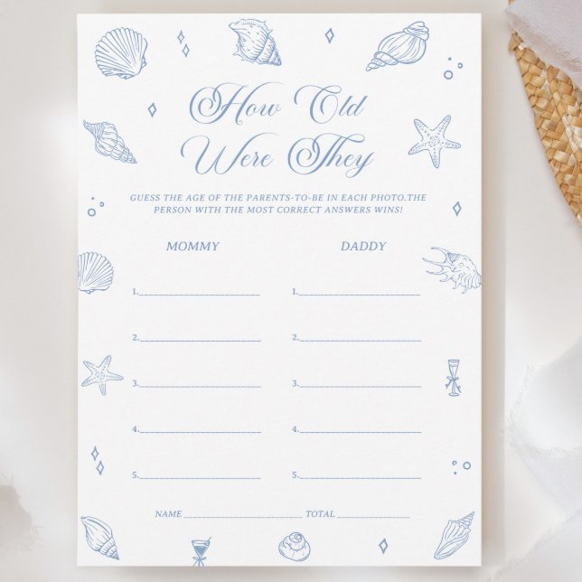 Dusty Beach Baby Shower Guess The Age Game Card (Creator Uploaded)