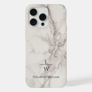 Dusty black and white marble glitter personalized  iPhone 15 pro max case