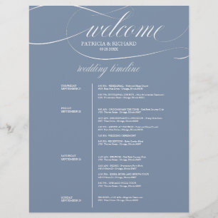 Dusty Blue 4 Days Wedding Itinerary Chic