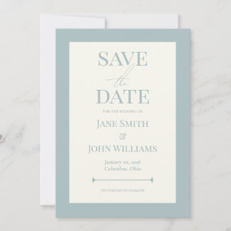 Dusty Blue 5x7 Save the Date Invitation
