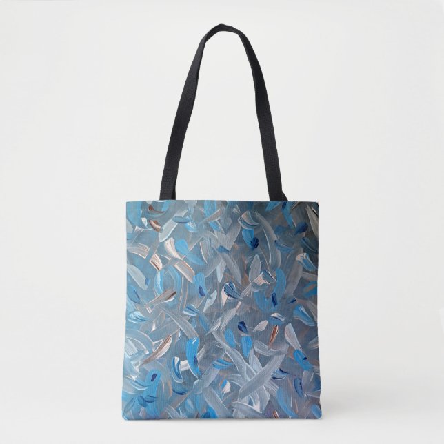 Dusty Blue Abstract Tote Bag (Front)
