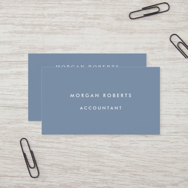 Dusty Blue Accountant Lawyer or Professional Business Card (Front/Back In Situ)