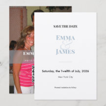 Dusty Blue Ampersand Photo Save the Date | Wedding