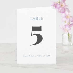 Dusty Blue Ampersand Table Number (Folded)