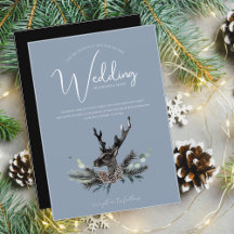 Dusty Blue and Black Dear Head Christmas Wedding