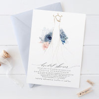 Dusty Blue and Blush Flowers Dress Bridal Shower