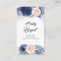 Dusty Blue and Blush Pink Flowers Elegant Stylish