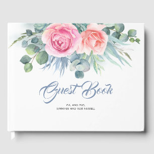 Dusty Blue and Blush Pink Wedding Guest Book