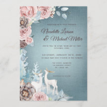 Dusty Blue and Blush Woodland Winter Wedding