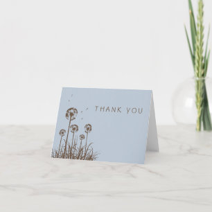 Dusty Blue and Brown Dandelion Thank You