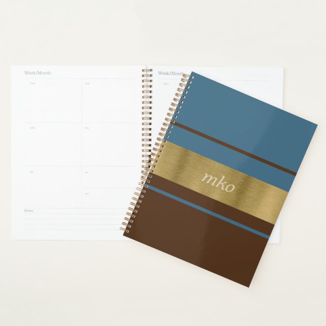 Dusty Blue and Brown Planner (Display)