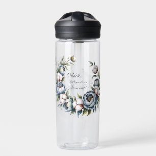 Dusty Blue and Cotton Will You Be My Bridesmaid? Water Bottle