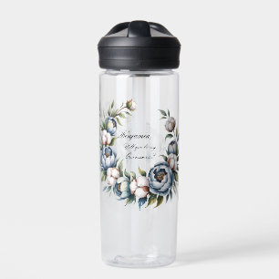 Dusty Blue and Cotton Will You Be My Groomsmen Water Bottle