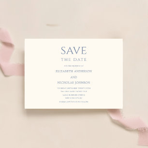 dusty blue and creme classic typography wedding  save the date