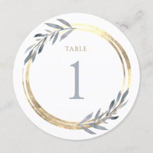 dusty blue and faux gold table number 1