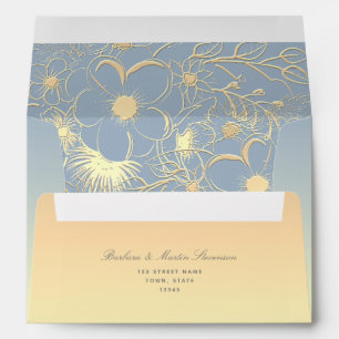 Dusty Blue and Gold 5x7 Envelope