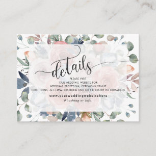 Dusty Blue and Greenery Website / Details  Enclosure Card