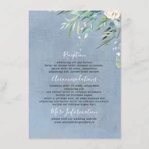Dusty Blue and Greenery Wedding Information Guest Enclosure Card