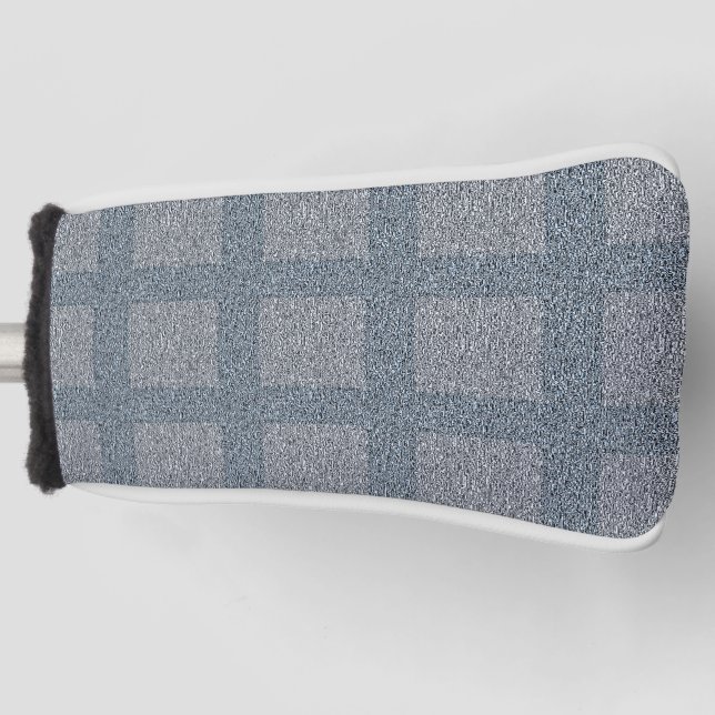 Dusty Blue and Grey on Tweed Design Golf Head Cover (Front)