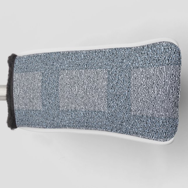 Dusty Blue and Grey on Tweed Design Golf Head Cover (Front)