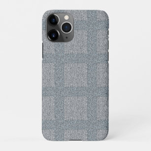 Dusty Blue and Grey on Tweed Design iPhone 11Pro Case