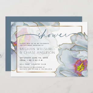 Dusty Blue and Lilac Exotic Couple's Shower Invitation
