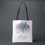 Dusty Blue and Mauve Floral Elegant Wedding Tote Bag<br><div class="desc">Dusty blue and mauve elegant modern floral wedding bags</div>