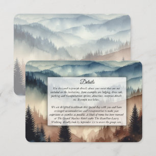 Dusty Blue and Mocha Brown Mountains Wedding Enclosure Card