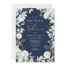 Dusty Blue and Navy Floral Bridal Shower
