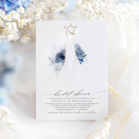 Dusty Blue and Navy Flowers Dress Bridal Shower