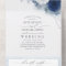 Dusty Blue and Navy Flowers Elegant Modern Wedding
