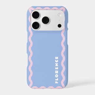 Dusty Blue and Pale Pink Squiggle with Text