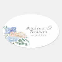 Dusty Blue and Pink Floral Wedding