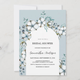 Dusty Blue and white arch Bridal Shower Invitation