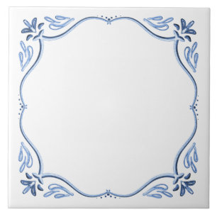 Dusty Blue and White Ceramic Tile