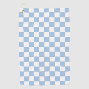 Dusty Blue and White Chequered Golf Towel