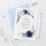 Dusty Blue and White Floral Botanical Wedding<br><div class="desc">Elegant unique and dreamy soft dusty blue and white flowers wedding invitation</div>