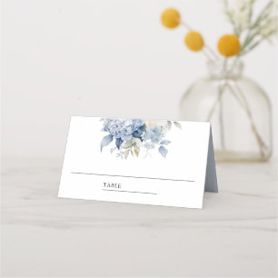 Dusty Blue and White Floral Wedding Place Card