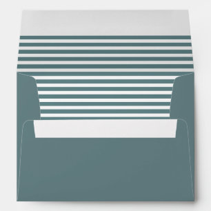 Dusty Blue and White Striped  Envelope