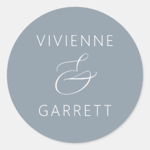 Dusty Blue and White Wedding Envelope Seals