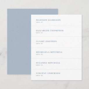 Dusty Blue and White Wedding Place Name Card DIY